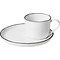 Taza de café expreso Broste con platillo Salt S 100 ml porcelana blanca negra