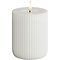 Deluxe Homeart LED candle real wax remote controlled 7,5x10 cm grooved white