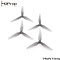 HQ Durable Triple Blade Propeller T4X2X3 Grey 4 pieces PC 4 inch