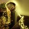 Cadena de luces LED Konstsmide, oropel 90 LED blanco cálido de interior 90 cm de plata