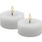 Candela Lights LED tea light prawdziwy wosk zdalnie sterowany 6,8x3 cm zestaw 2 zimowy biały gładki