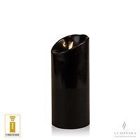 Luminara LED Kerze Echtwachs 8x17 cm schwarz fernbedienbar glatt AKTION