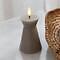 Bougie LED Sirius Sille Cone en cire véritable – 6,5 x 10 cm, gris chaud