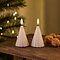 Sirius LED Sapins de Noël Laura Set de 2 pièces en cire véritable 8cm blanc